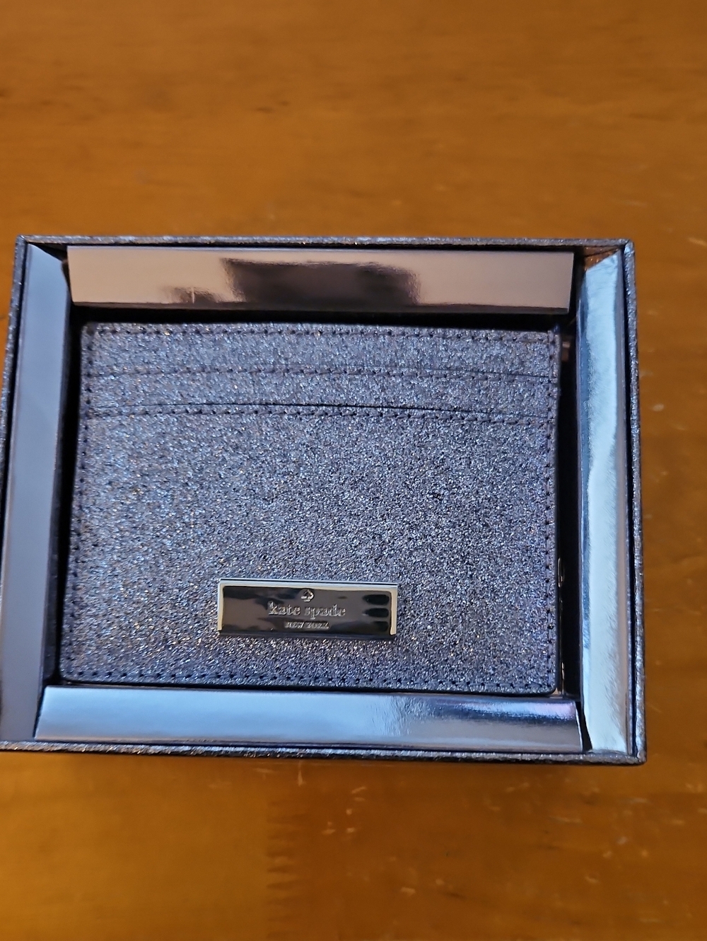 kate spade glitter kenzie slim cardholder - lavender glitter